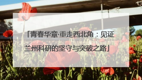 青春华章·重走西北角：见证兰州科研的坚守与突破之路