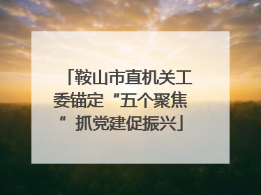 鞍山市直机关工委锚定“五个聚焦”抓党建促振兴
