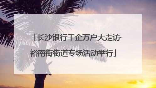 长沙银行千企万户大走访·裕南街街道专场活动举行
