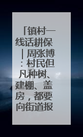 镇村一线话耕保｜周张博：村民但凡种树、建棚、盖房，都要向街道报批