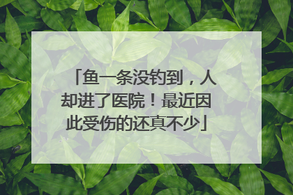 鱼一条没钓到，人却进了医院！最近因此受伤的还真不少