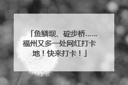 鱼鳞坝、碇步桥……福州又多一处网红打卡地！快来打卡！