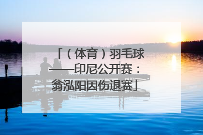 （体育）羽毛球——印尼公开赛：翁泓阳因伤退赛