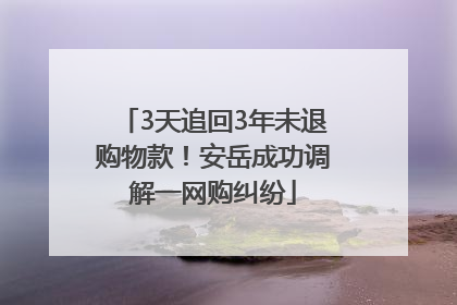 3天追回3年未退购物款！安岳成功调解一网购纠纷