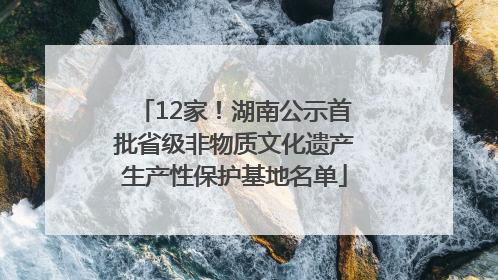 12家！湖南公示首批省级非物质文化遗产生产性保护基地名单