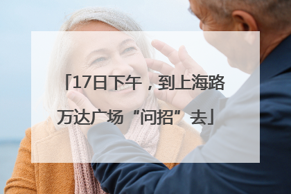 17日下午，到上海路万达广场“问招”去