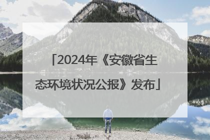 2024年《安徽省生态环境状况公报》发布