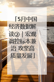 5月中国经济数据解读②｜宏观调控标本兼治 攻坚高质量发展