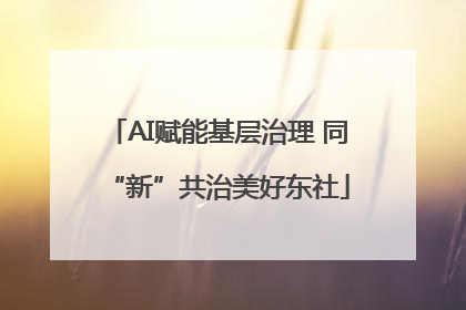 AI赋能基层治理 同“新”共治美好东社